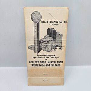 Vintage Matchcover Hyatt Regency Dallas Texas at Reunion
